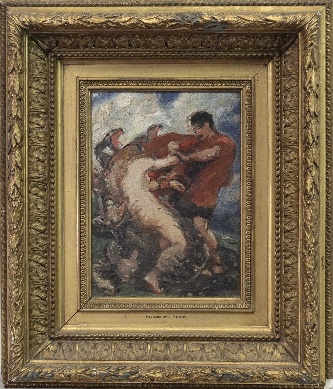 Lot 111 - AN UNTITLED OIL BY CHARLES SIMS
