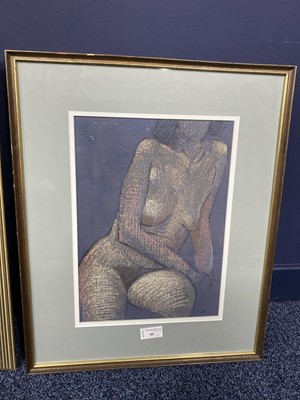 Lot 95 - NUDE STUDY, A PASTEL BY DARREN REES AND A PORTRAIT OF A LADY
