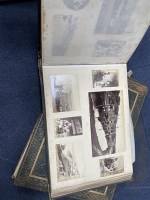 Lot 46 - A LATE VICTORIAN PICTURE POSTCARD ALBUM AND THREE OTHERS