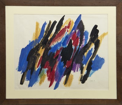 Lot 706 - BLACK/BLUE, A MIXED MEDIA BY WILLIAM GEAR