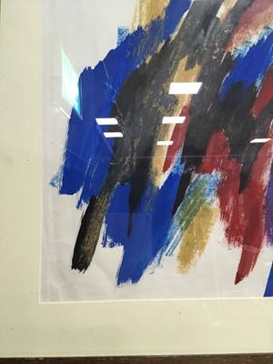 Lot 706 - BLACK/BLUE, A MIXED MEDIA BY WILLIAM GEAR