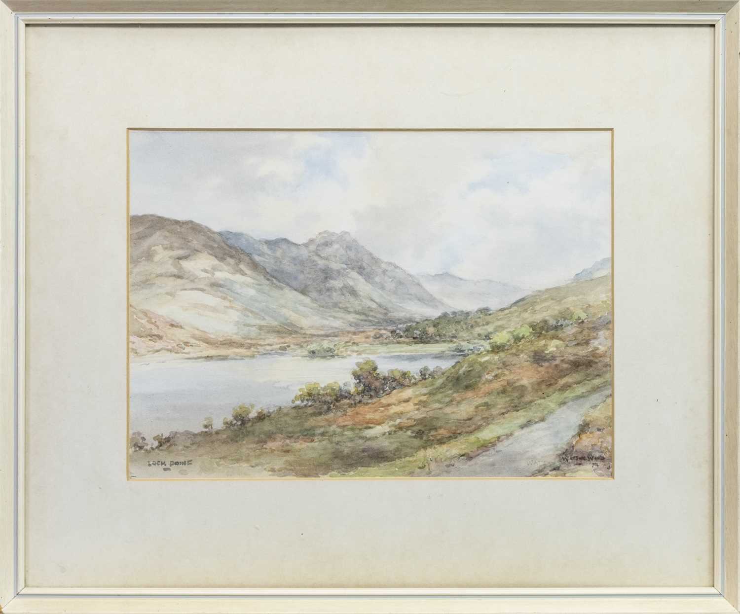 Lot 44 - LOCH DOINE AND STOB CHON, A WATERCOLOUR BY WATSON WOOD