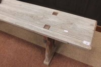 Lot 1067 - PITCH PINE BENCH FROM FORT AUGUSTUS MONASTERY...