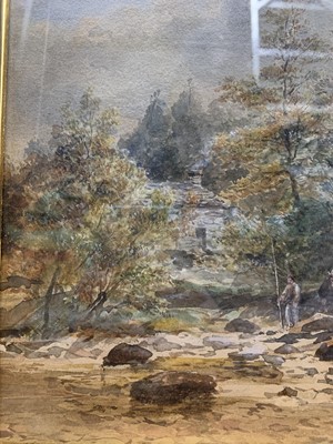 Lot 131 - FISHING AT PITLOCHRY, A WATERCOLOUR BY WALLER HUGH PATON