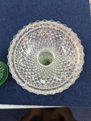 Lot 475 - A PAIR OF EARLY 20TH CENTURY PRESSED GLASS LUSTRES