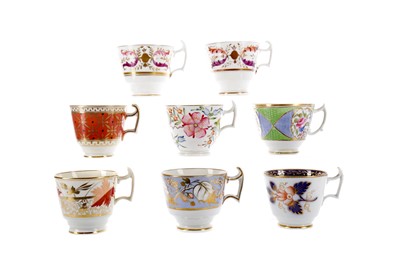Lot 380 - A COLLECTION OF EIGHT EARLY 19TH CENTURY ENGLISH PORCELAIN TEACUPS