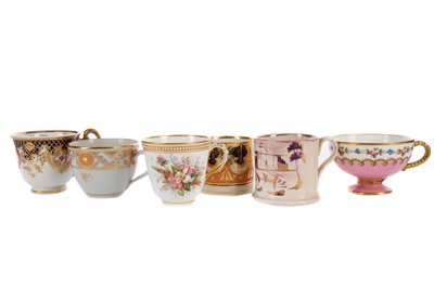 Lot 374 - A COLLECTION OF TEN LATE 18TH TO MID-19TH CENTURY ENGLISH TEACUPS, ALONG WITH TWO COFFEE CANS