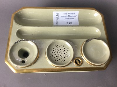 Lot 319 - AN EARLY 19TH CENTURY WEDGWOOD DRABWARE INK STAND