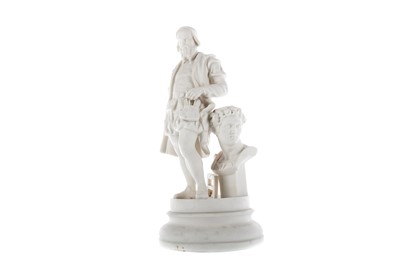 Lot 323 - A MID-19TH CENTURY PARIAN WARE FIGURE OF MICHELANGELO
