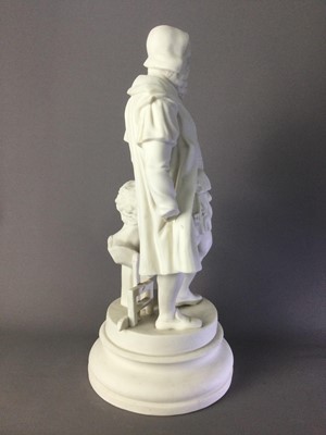 Lot 323 - A MID-19TH CENTURY PARIAN WARE FIGURE OF MICHELANGELO