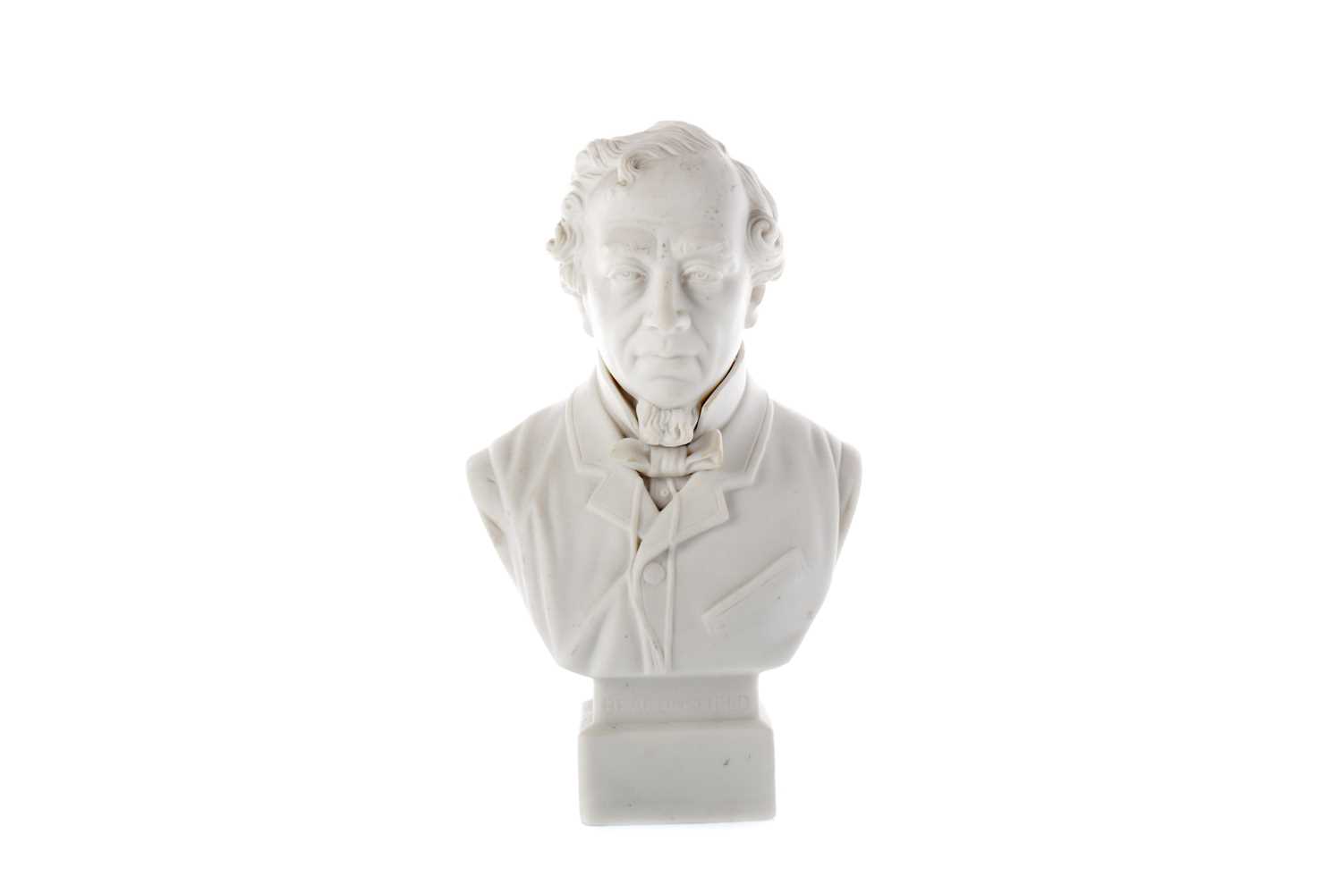 Lot 344 - A VICTORIAN PARIAN WARE BUST OF BENJAMIN DISRAELI