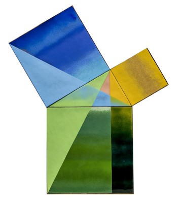 Lot 661 - MEMORIES OF GEOMETRY, SALUTE TO PYTHAGORAS, AN ENAMEL BY JOSEPH CURRIE