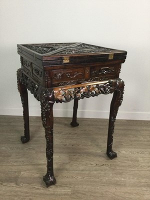 Lot 755 - A CHINESE ENVELOPE CARD TABLE