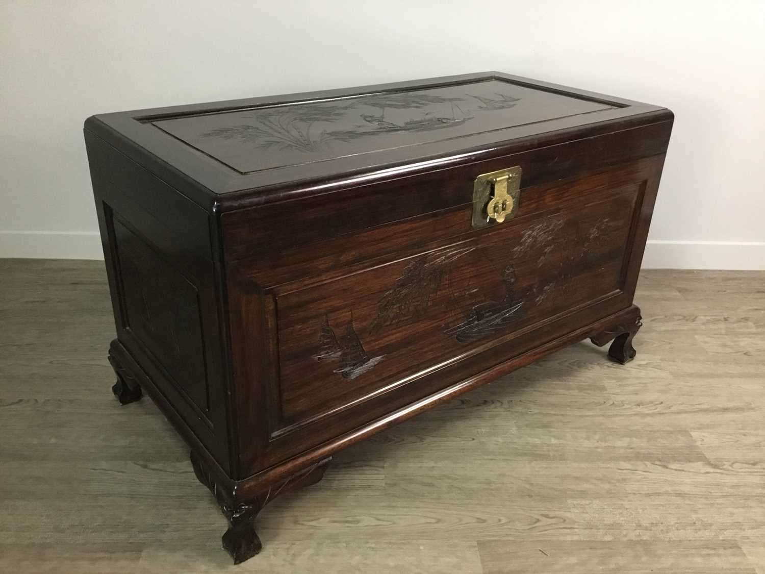 Lot 757 - A CHINESE CAMPHORWOOD BLANKET CHEST