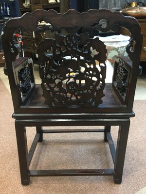 Lot 767 - A PAIR OF CHINESE IRONWOOD ARMCHAIRS