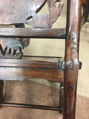 Lot 768 - A CHINESE IRONWOOD ARMCHAIR