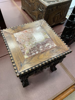 Lot 948 - AN EARLY 20TH CENTURY CHINESE SQUARE IRONWOOD TABLE