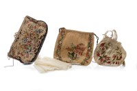Lot 1089 - VICTORIAN CORDED SILK PURSE with floral...