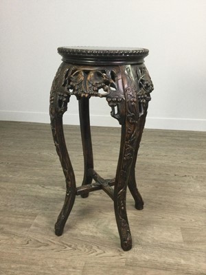 Lot 786 - A CHINESE CARVED WOOD PLANT TABLE