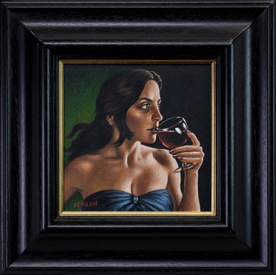 Lot 654 - THE GIRL WHO LOVED WINE, AN OIL BY GRAHAM MCKEAN