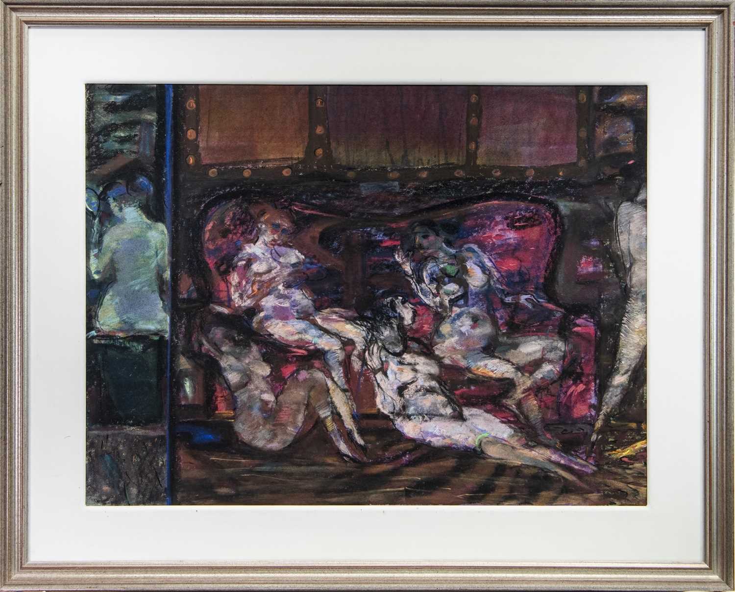 Lot 619 - OBSERVING WOMEN, A PASTEL BY SIR ROBIN PHILIPSON