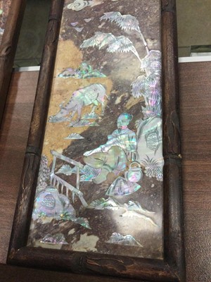 Lot 854 - A PAIR OF EARLY 20TH CENTURY CHINESE MARBLE PANELS