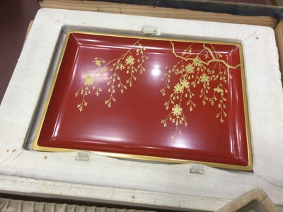 Lot 865 - A 20TH CENTURY JAPANESE LACQUERED TEA SERVICE IN FITTED CASE