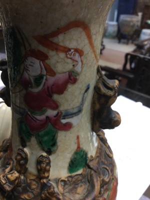 Lot 874 - A PAIR OF EARLY 20TH CENTURY CHINESE CRACKLE GLAZE VASES