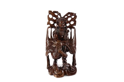 Lot 878 - AN EARLY 20TH CENTURY CHINESE CARVED ROOTWOOD FIGURE