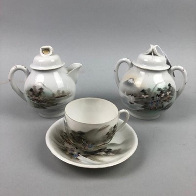 Lot 126 - A JAPANESE EGGSHELL TEA SERVICE AND PARTS OF ANOTHER SERVICE