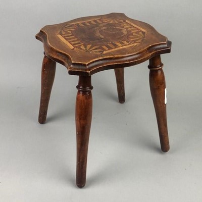 Lot 130 - AN EARLY 20TH CENTURY STAINED WOOD STOOL