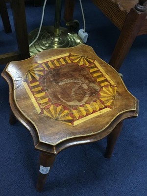 Lot 130 - AN EARLY 20TH CENTURY STAINED WOOD STOOL