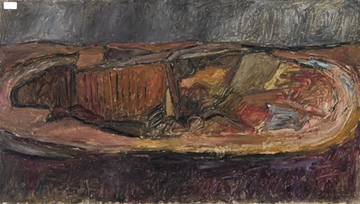 Lot 673 - EXCAVATION, AN OIL BY HILDA GOLDWAG