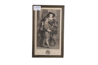 Lot 275 - PORTRAIT OF RUBENS' SONS, ALBERT & NIKOLAUS, BY JEAN DAULLE (FRENCH, 1703-1763) AFTER RUBENS