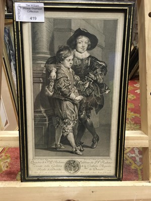 Lot 275 - PORTRAIT OF RUBENS' SONS, ALBERT & NIKOLAUS, BY JEAN DAULLE (FRENCH, 1703-1763) AFTER RUBENS
