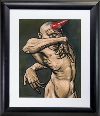 Lot 675 - CONTORTIONIST, A PASTEL BY FRANK MCFADDEN