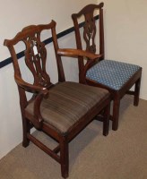 Lot 1119 - GEORGE III MAHOGANY OPEN ELBOW CHAIR OF...