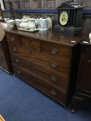 Lot 204 - A 19TH CENTURY MAHOGANY CHEST OF DRAWERS