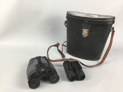 Lot 222 - A LOT OF THREE PAIRS OF BINOCULARS AND SEWING AND ARTIST SUPPLIES