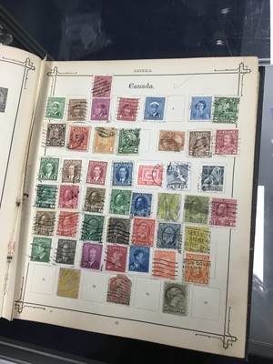 Lot 225 - A LOT OF THREE STAMP ALBUMS AND A CIGARETTE CARD ALBUM