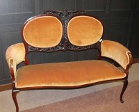 Lot 1123 - LATE VICTORIAN MAHOGANY FRAMED TWO SEAT SETTEE...