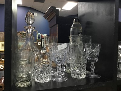 Lot 155 - A GROUP OF GLASS DECANTERS AND DRINKING GLASSES