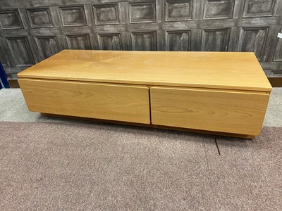 Lot 141 - A MODERN TELEVISION STAND AND CHEST