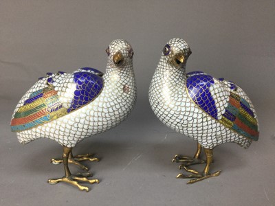 Lot 320 - A PAIR OF LATE 19TH CENTURY CHINESE CLOISONNÉ INCENSE BURNERS