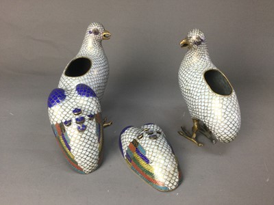 Lot 320 - A PAIR OF LATE 19TH CENTURY CHINESE CLOISONNÉ INCENSE BURNERS