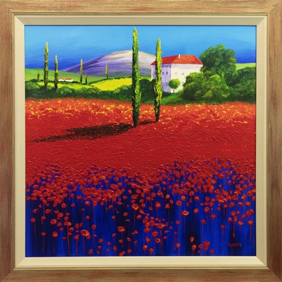 Lot 724 - POPPIES, AN OIL BY VLASTA