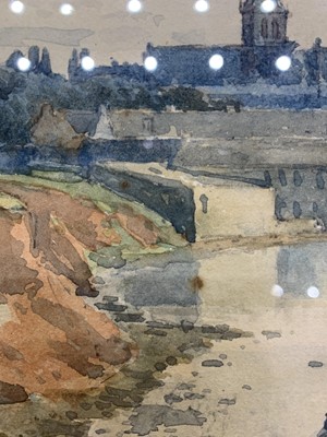 Lot 93 - AT WATER'S EDGE, A WATERCOLOUR BY TOM SCOTT