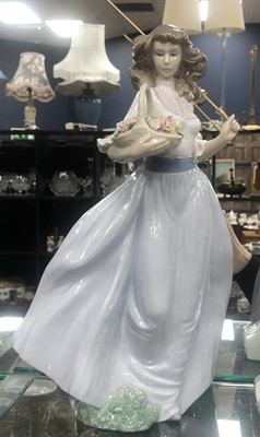 Lot 244 - A LLADRO CLOCK AND TWO LLADRO FIGURES