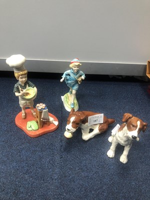 Lot 187 - A BESWICK FIGURE OF A DOG AND OTHER CERAMICS