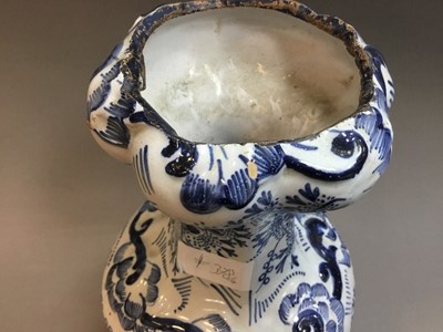 Lot 70 - A COLLECTION OF FOUR DUTCH DELFTWARE BLUE & WHITE VASES